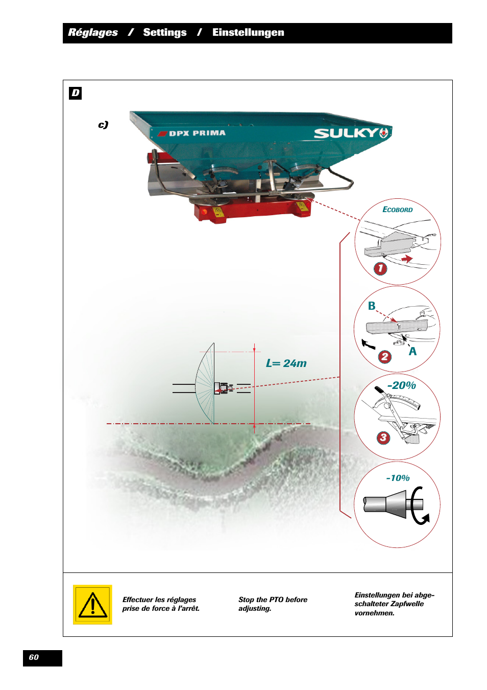 L= 24m | Sulky DPX Prima User Manual | Page 62 / 91