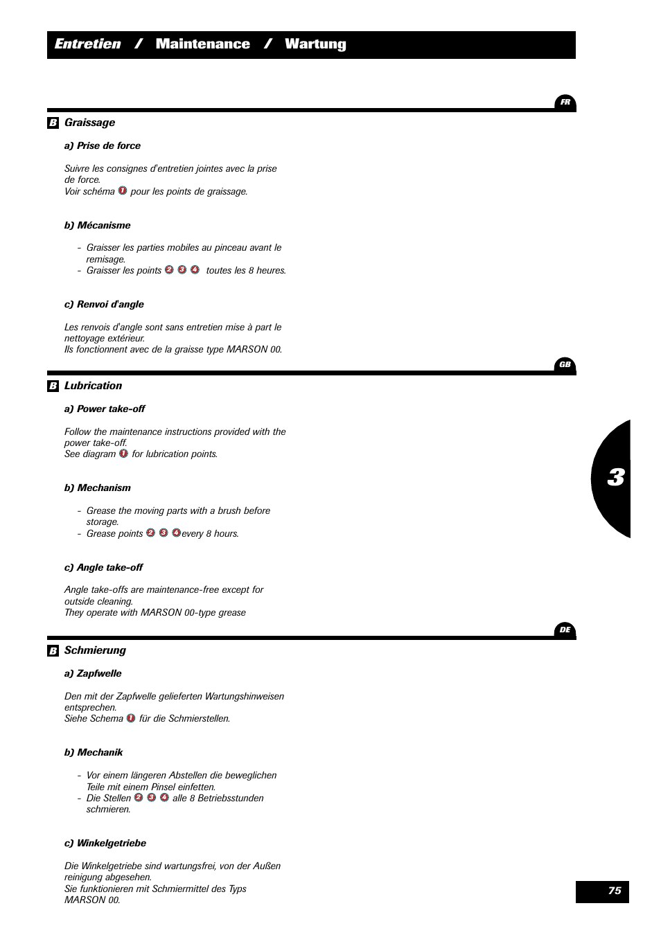 Entretien / maintenance / wartung | Sulky DPX Prima User Manual | Page 77 / 91