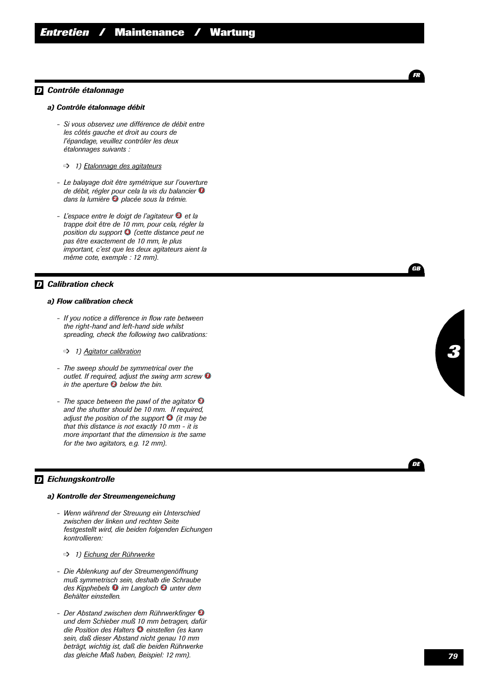 Entretien / maintenance / wartung | Sulky DPX Prima User Manual | Page 81 / 91