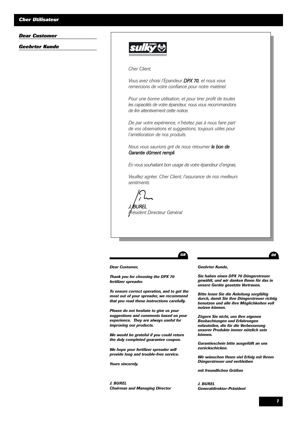 Sulky 70 years series DPX User Manual | Page 3 / 81