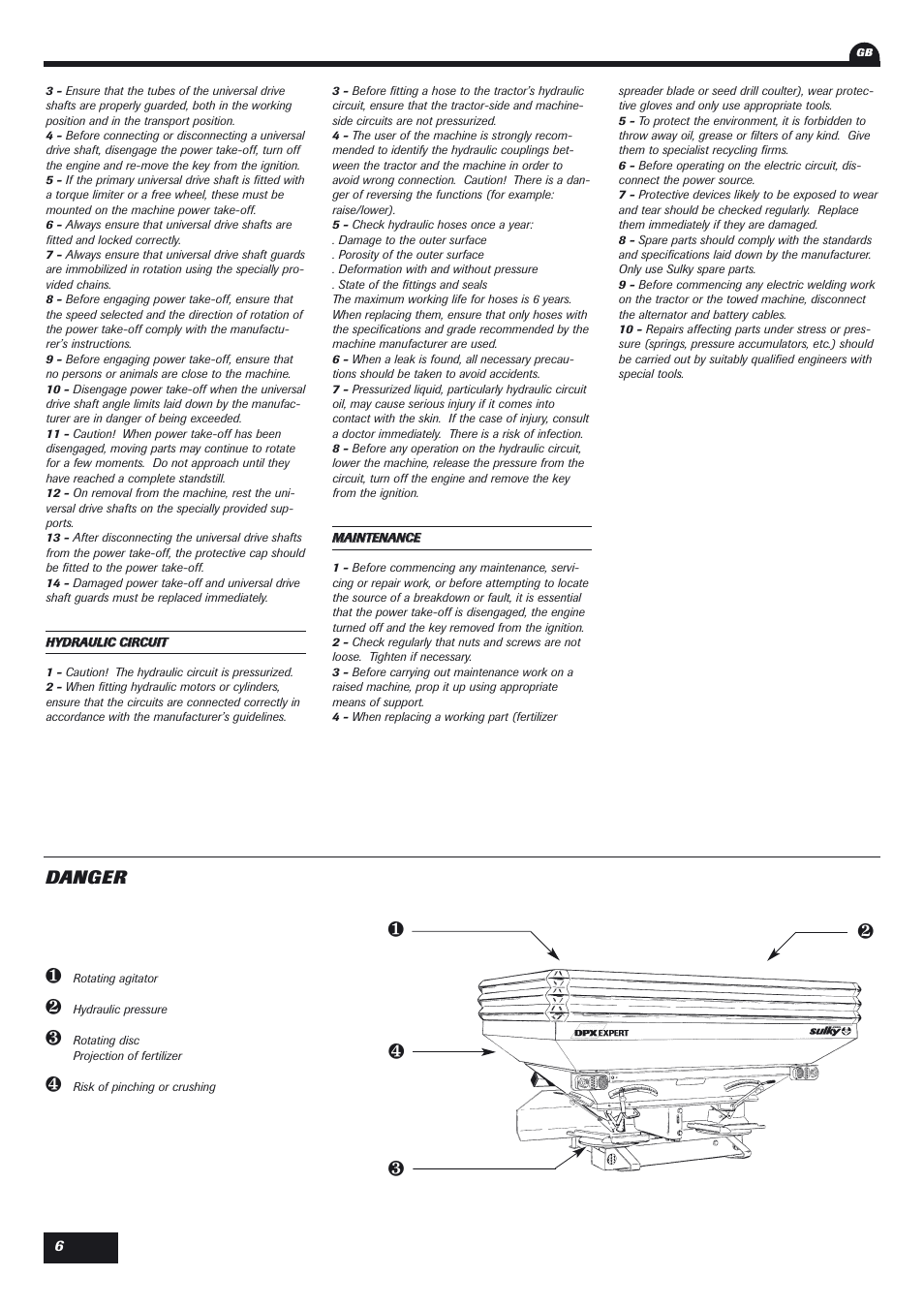 Danger | Sulky DPX Expert User Manual | Page 7 / 76