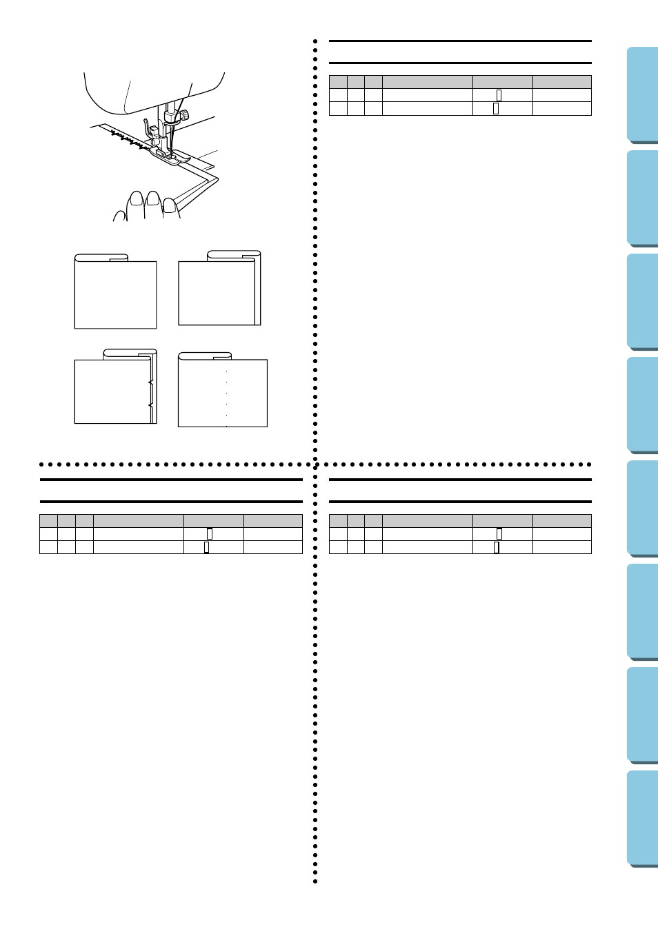 Built-in stitches, Blind hem stitching, In stitches | Puntadas invisibles, Orli a punto invisibile, Ab c d | Brother XL5020 User Manual | Page 48 / 82