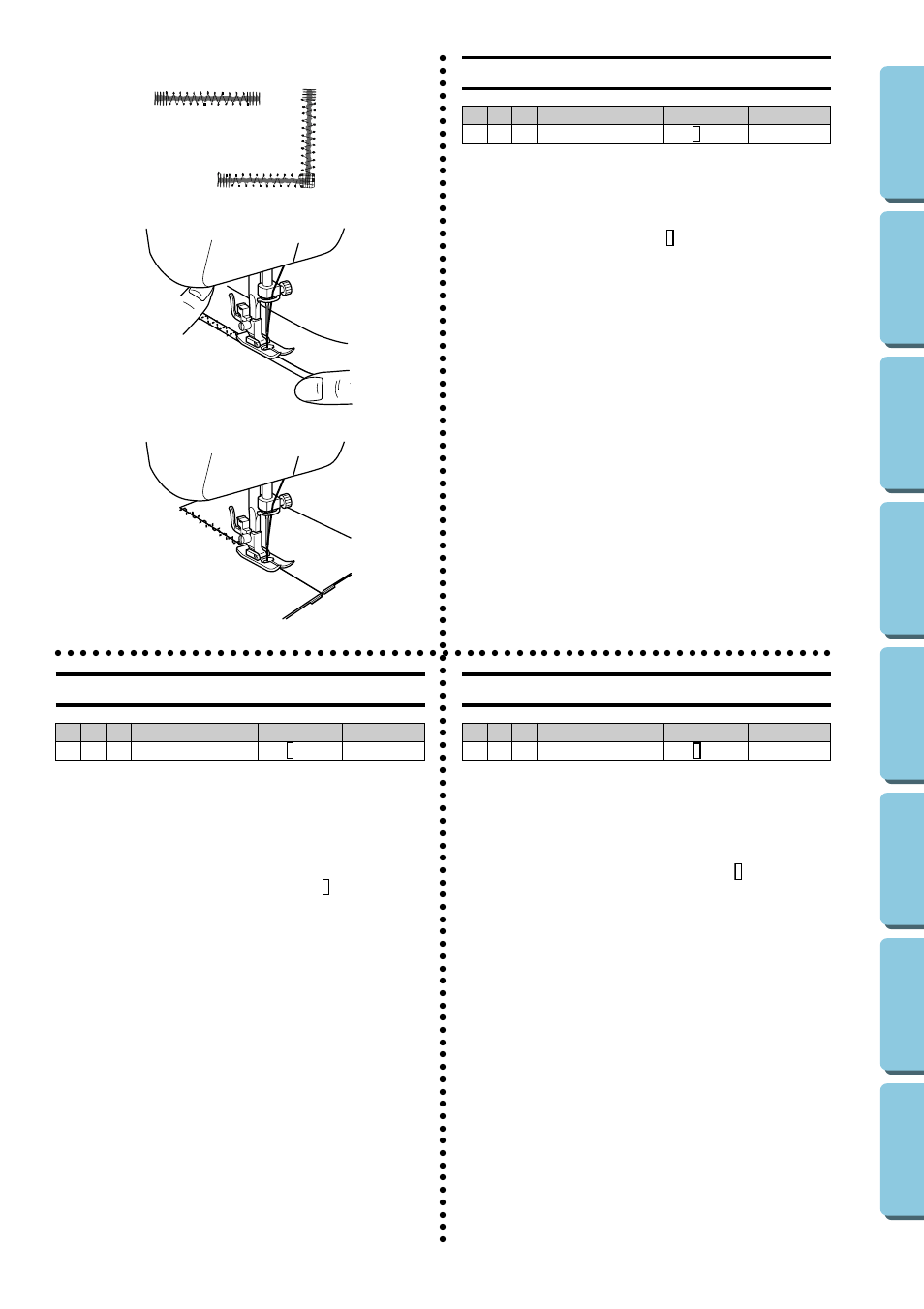 Elastic stitching, Puntada elástica, Punto elastico | Ab c | Brother XL5020 User Manual | Page 50 / 82