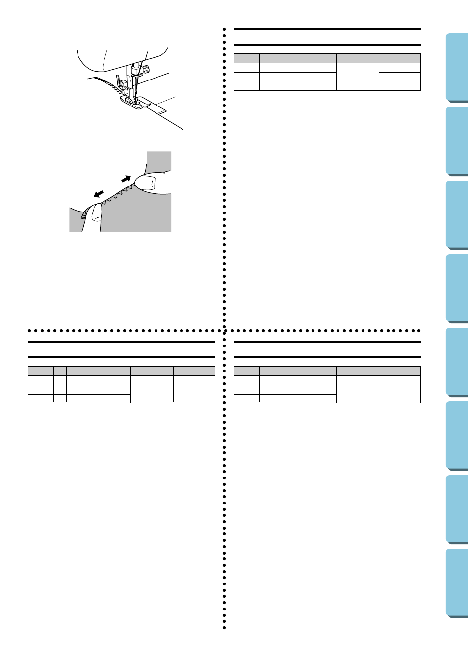 Overedge stitching, Puntada por encima de la orilla, Rifinitura a sopraggitto | Brother XL5020 User Manual | Page 52 / 82