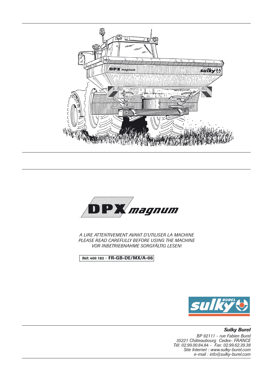 Sulky DPX User Manual | 76 pages