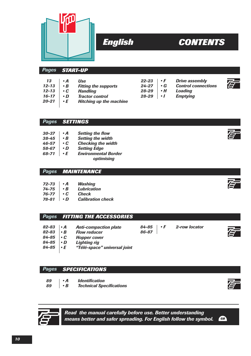 Contents english | Sulky DPX 18 User Manual | Page 12 / 91