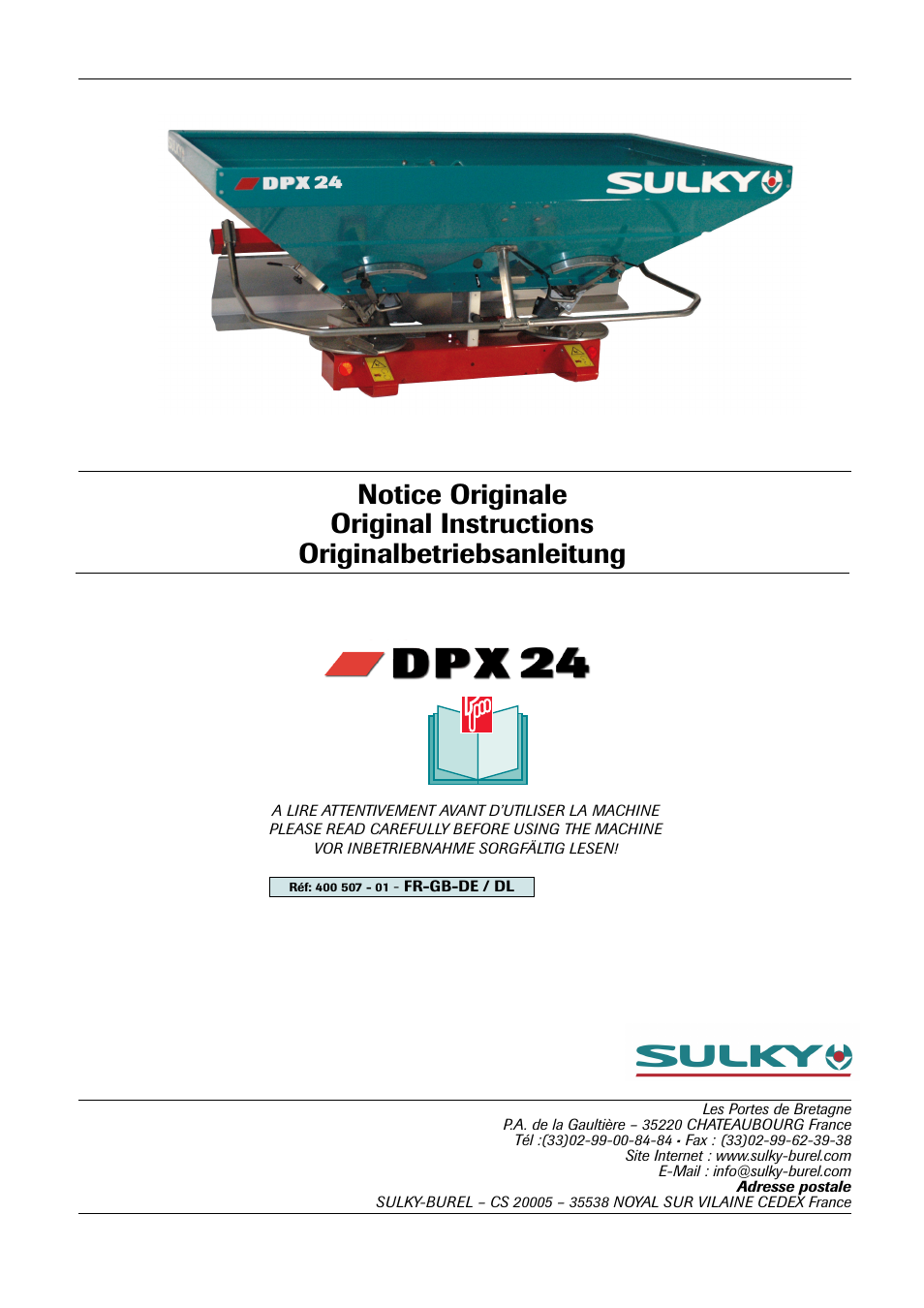 Sulky DPX 24 User Manual | 91 pages