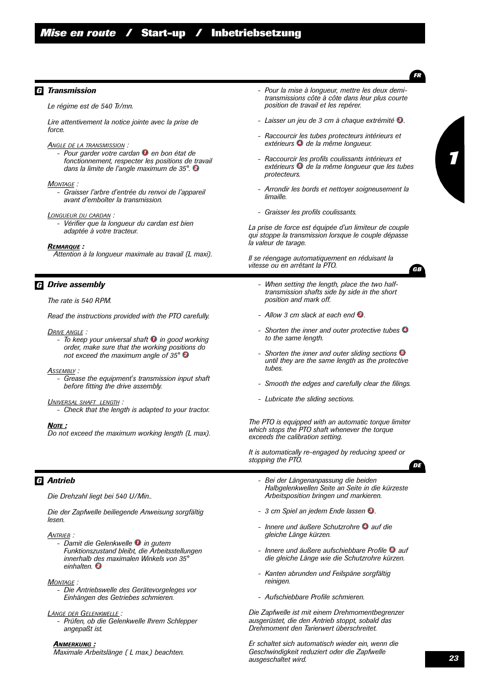 Mise en route / start-up / inbetriebsetzung | Sulky DPX 24 User Manual | Page 25 / 91
