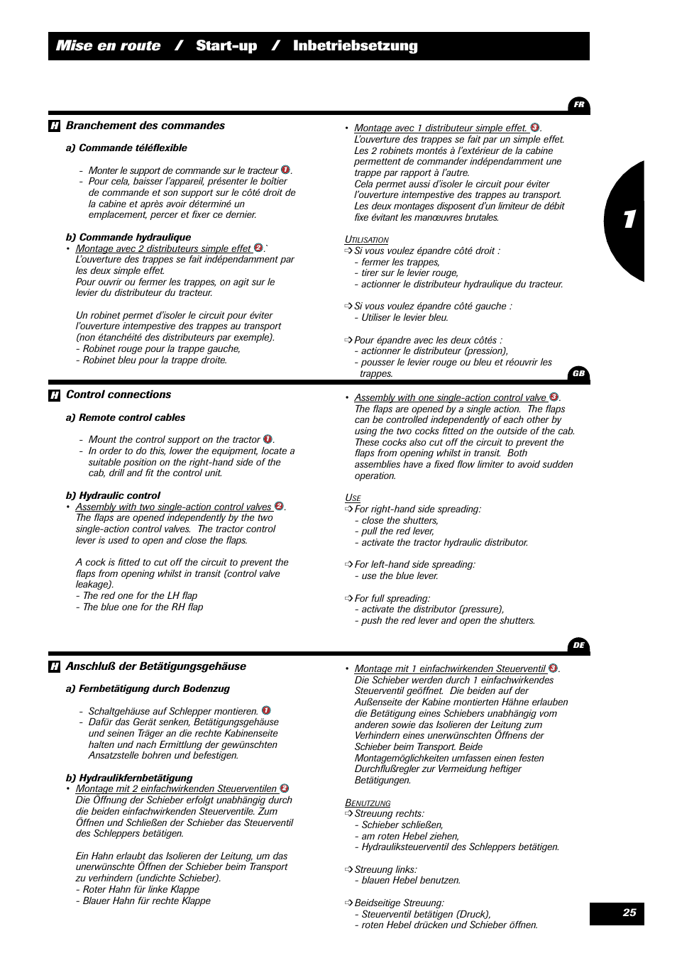 Mise en route / start-up / inbetriebsetzung | Sulky DPX 24 User Manual | Page 27 / 91