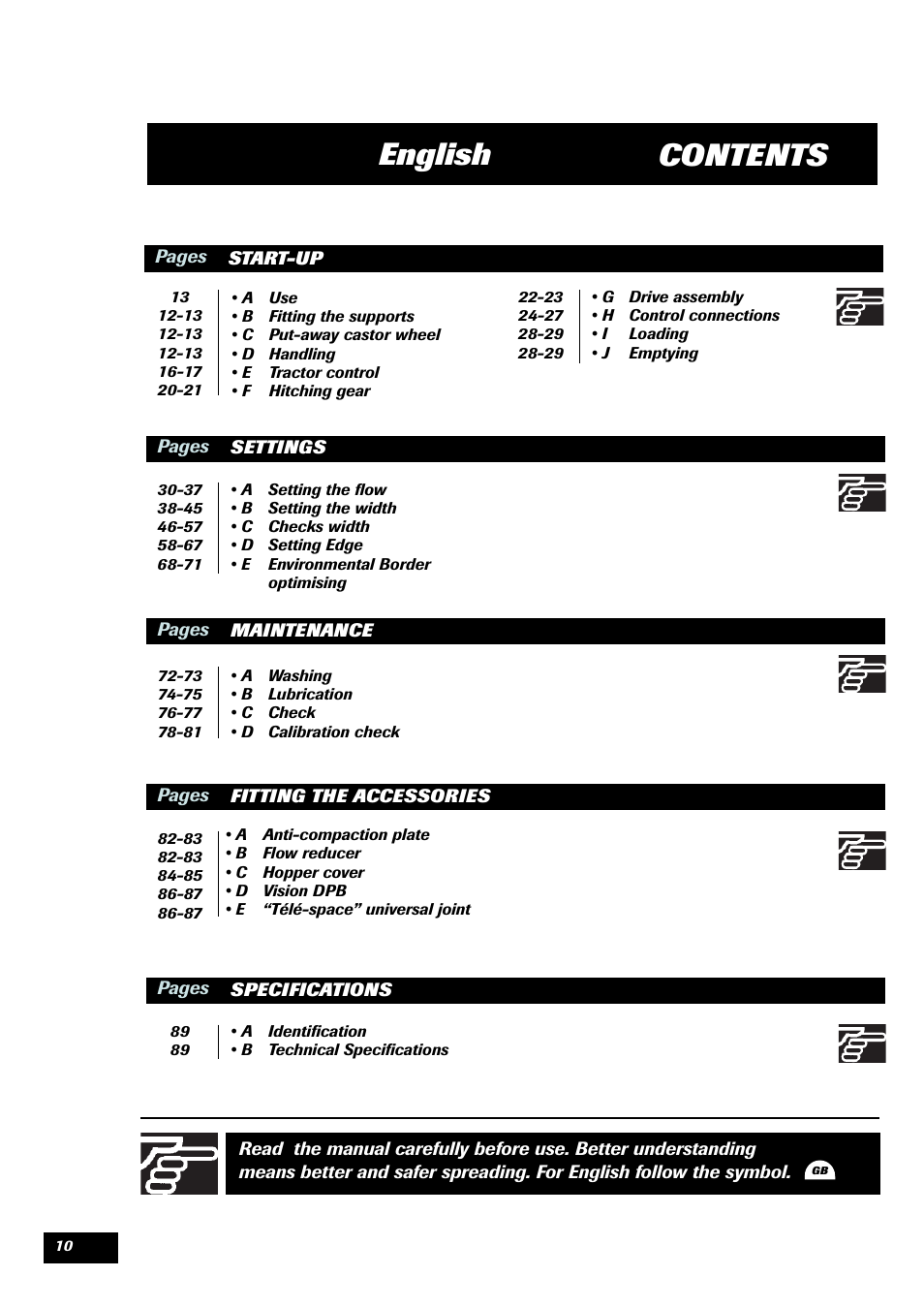 Contents english | Sulky DPX 28 User Manual | Page 12 / 91