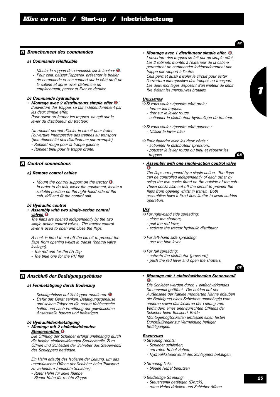 Mise en route / start-up / inbetriebsetzung | Sulky DPX 28 User Manual | Page 27 / 91