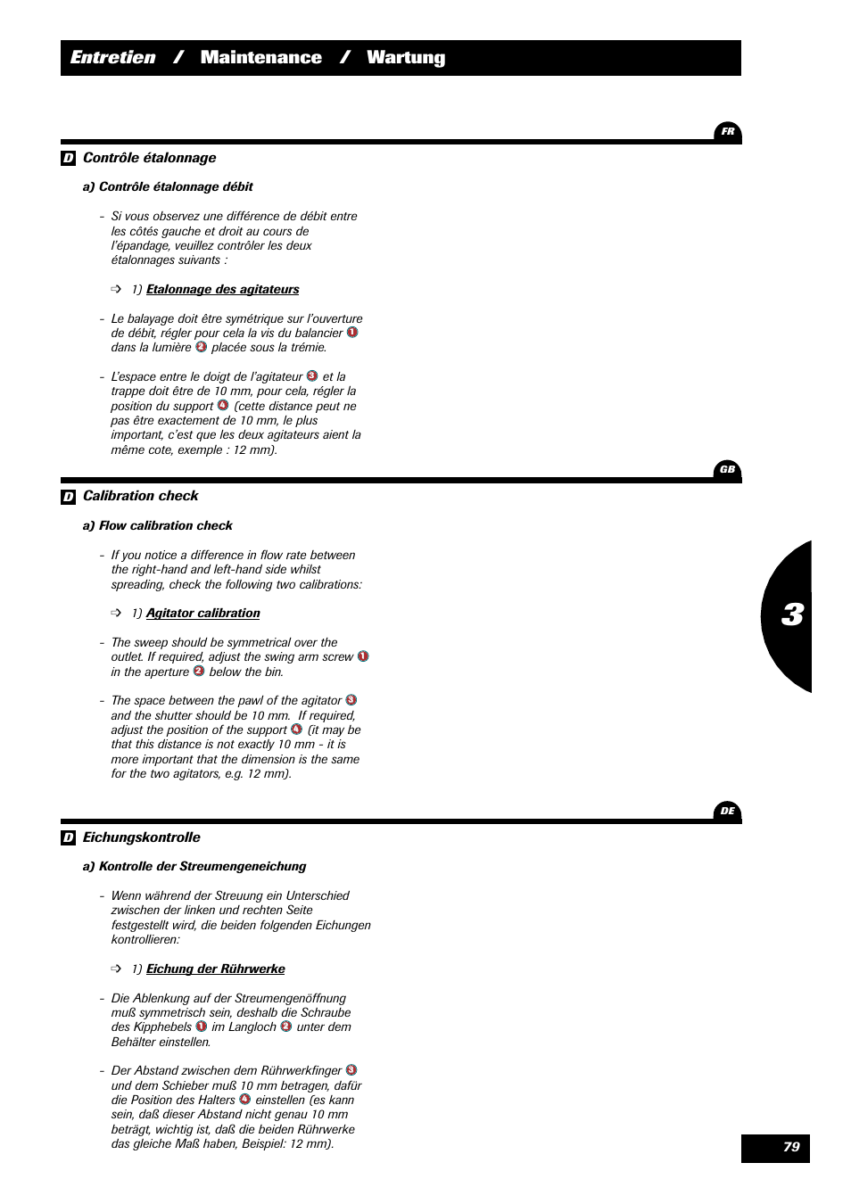 Entretien / maintenance / wartung | Sulky DPX 28 User Manual | Page 81 / 91