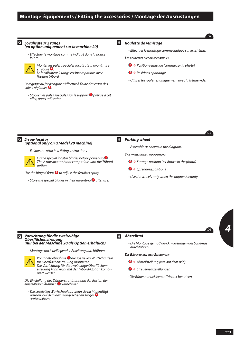 Sulky DX20-30 User Manual | Page 113 / 117