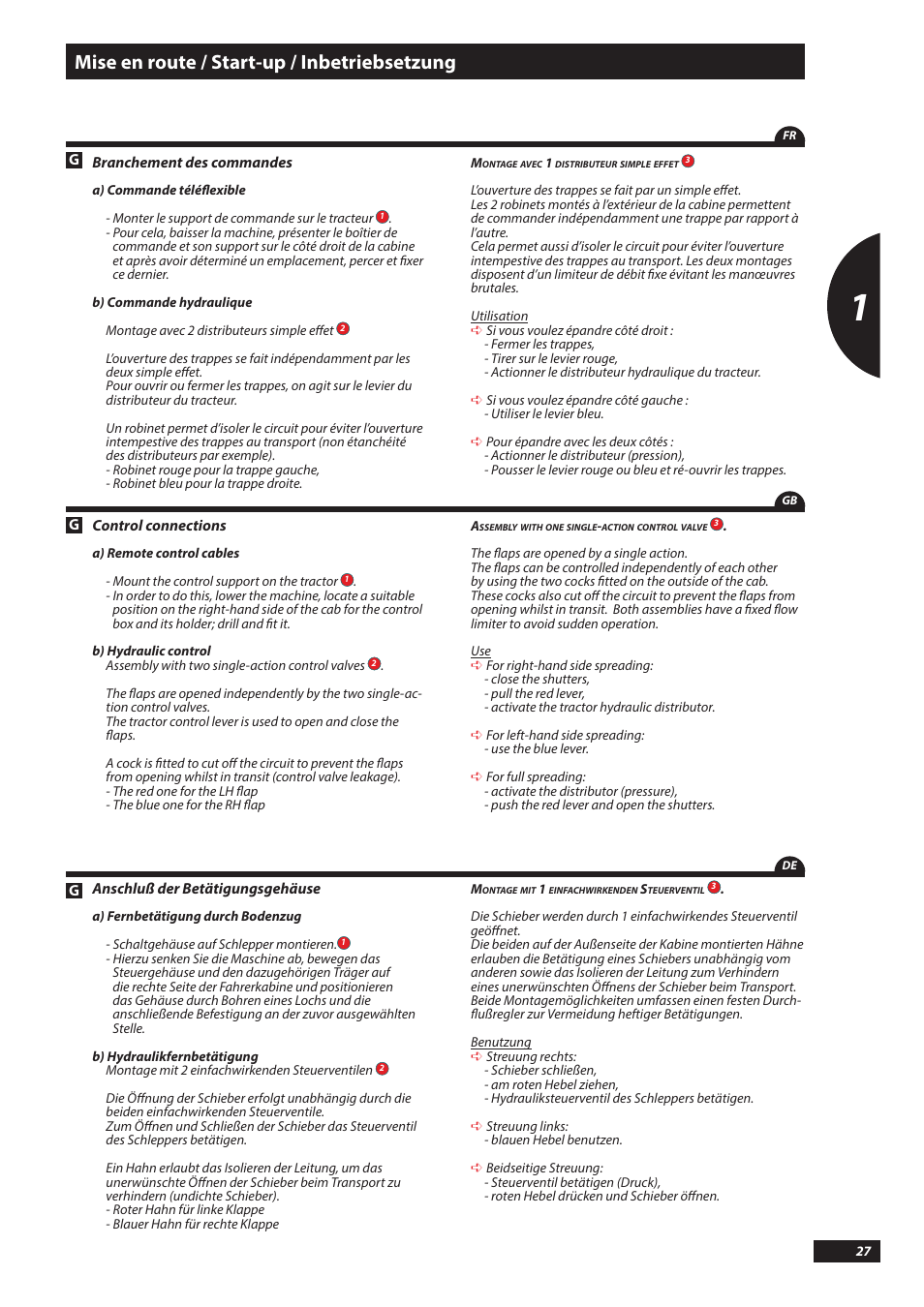 Mise en route / start-up / inbetriebsetzung | Sulky DX20-30 User Manual | Page 27 / 117