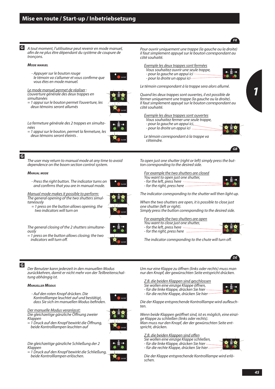 Mise en route / start-up / inbetriebsetzung | Sulky DX20-30 User Manual | Page 45 / 117