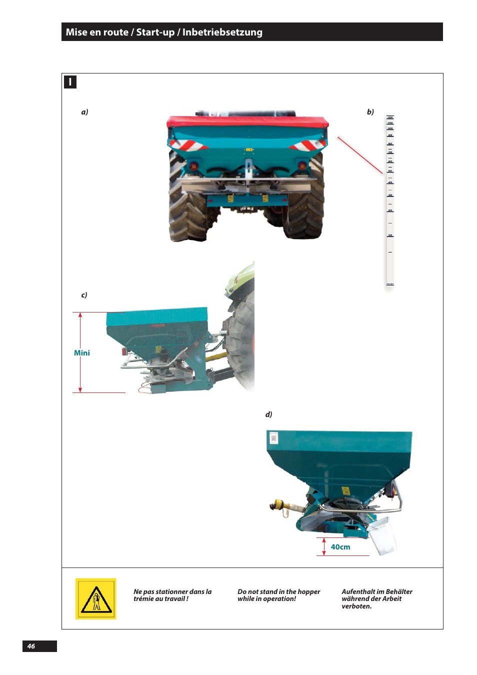 Mise en route / start-up / inbetriebsetzung | Sulky DX20-30 User Manual | Page 46 / 117