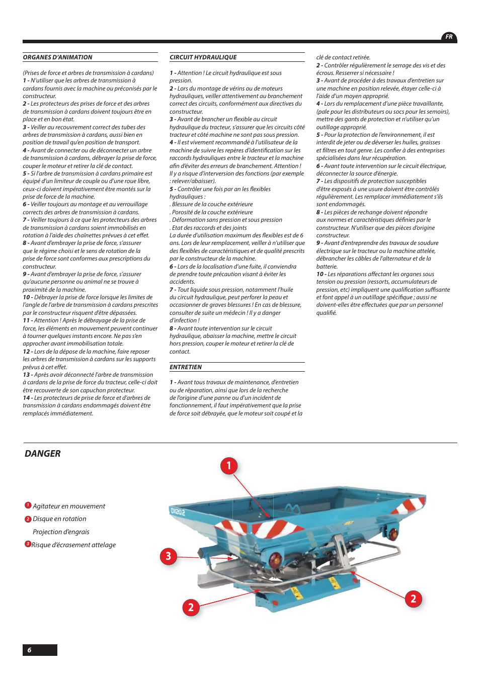 Danger | Sulky DX20-30 User Manual | Page 6 / 117