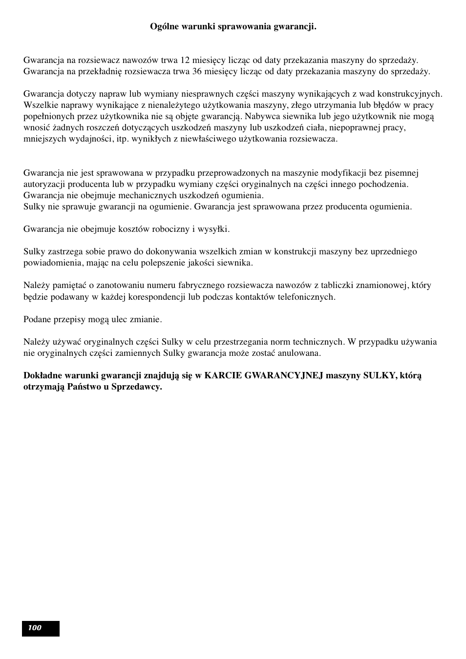Sulky X 36 User Manual | Page 102 / 102