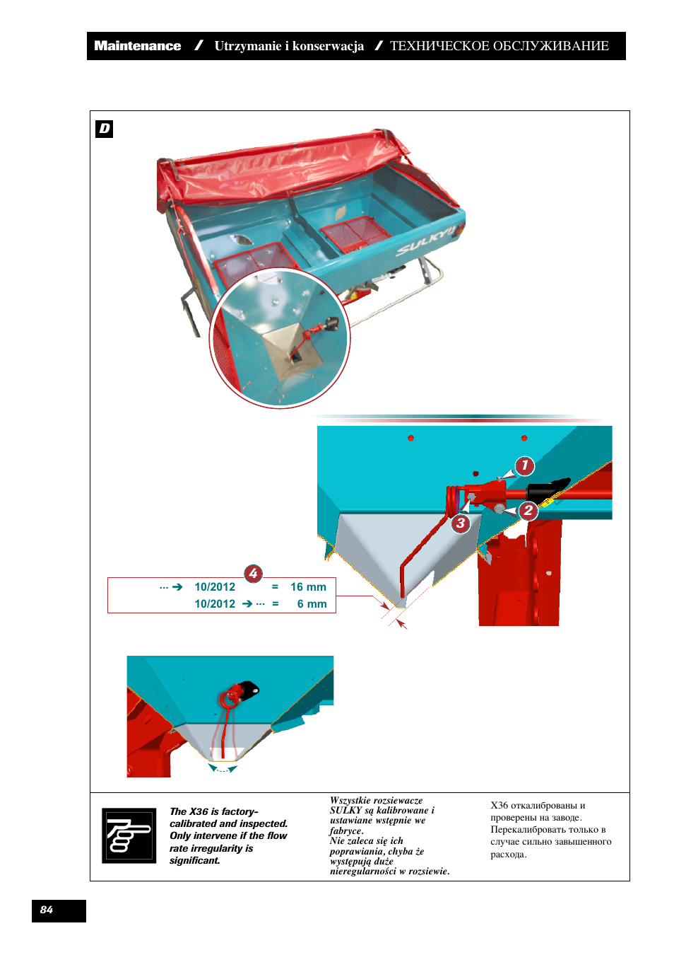 Sulky X 36 User Manual | Page 86 / 102