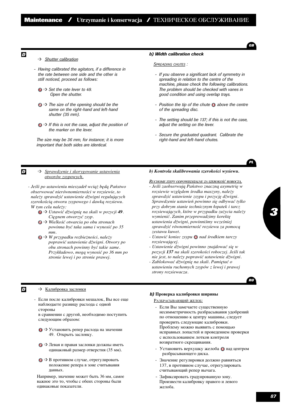 Maintenance | Sulky X 36 User Manual | Page 89 / 102