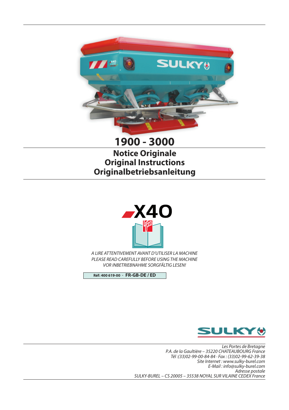 Sulky X 40 User Manual | 105 pages