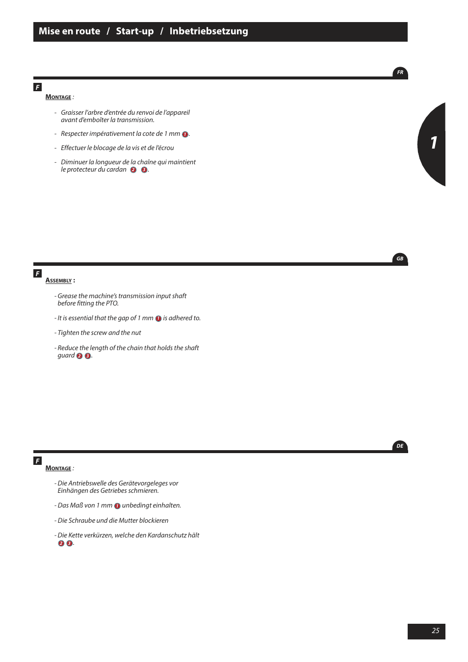 Mise en route / start-up / inbetriebsetzung | Sulky X 40 User Manual | Page 27 / 105