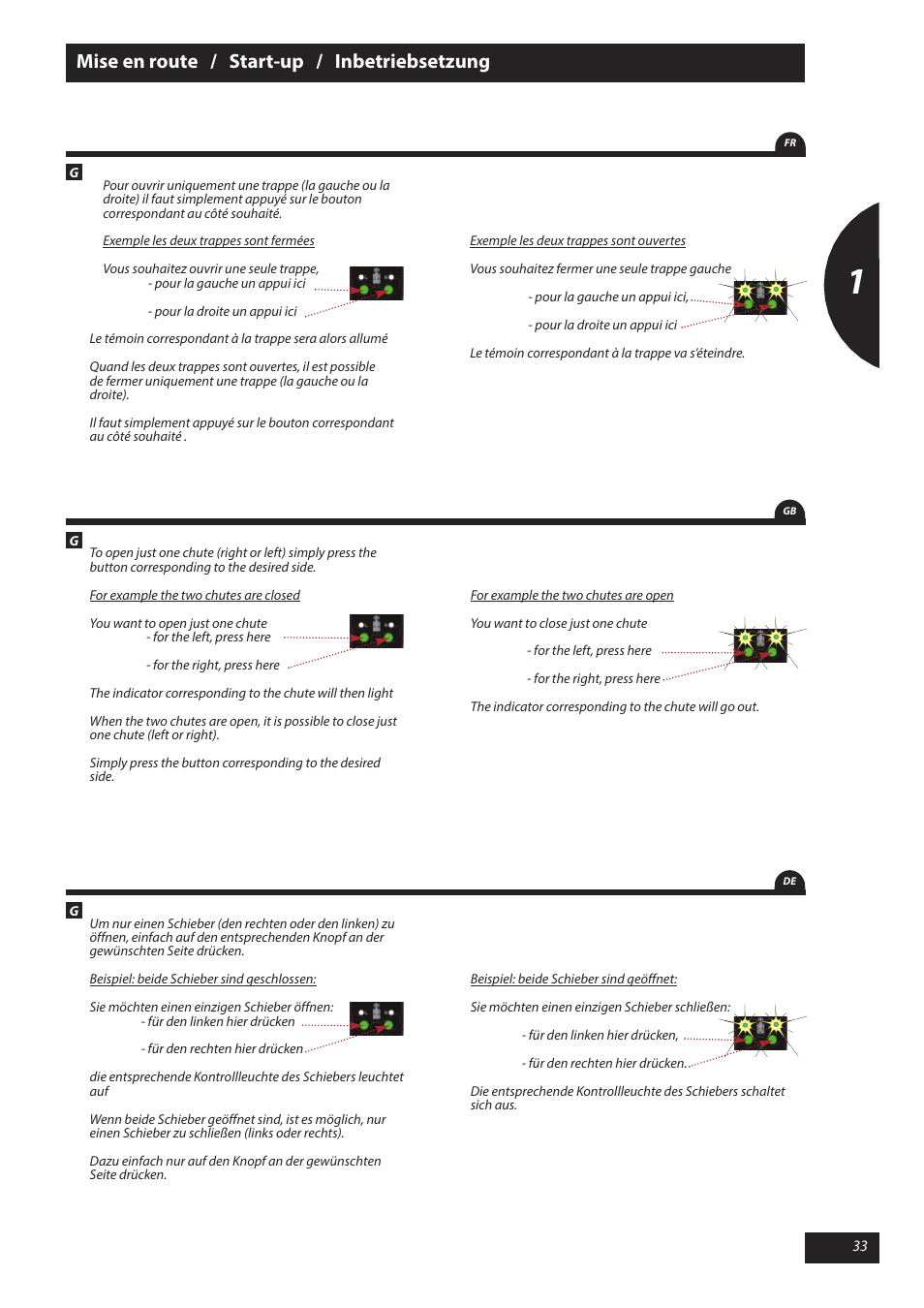 Mise en route / start-up / inbetriebsetzung | Sulky X 40 User Manual | Page 35 / 105
