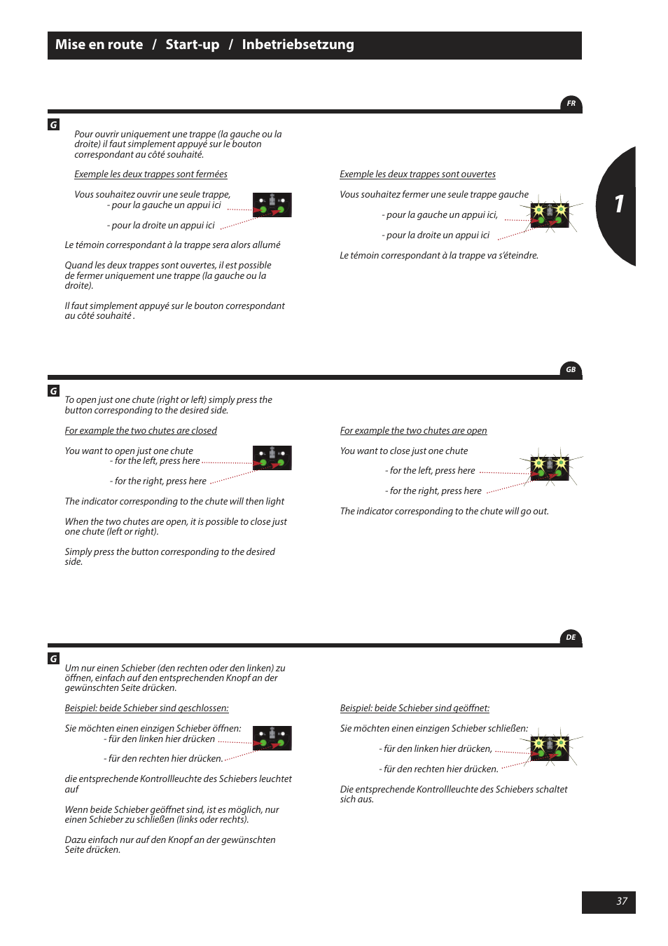 Mise en route / start-up / inbetriebsetzung | Sulky X 40 User Manual | Page 39 / 105
