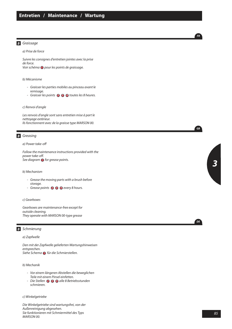 Entretien / maintenance / wartung | Sulky X 40 User Manual | Page 87 / 105