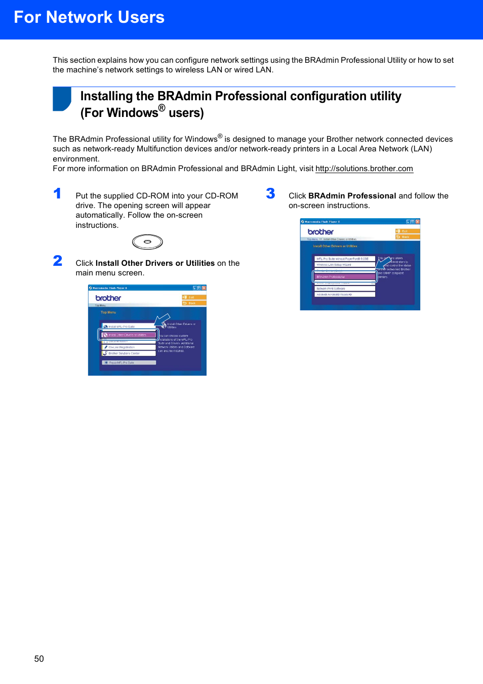 For network users, Users) | Brother MFC-8870DW User Manual | Page 52 / 58