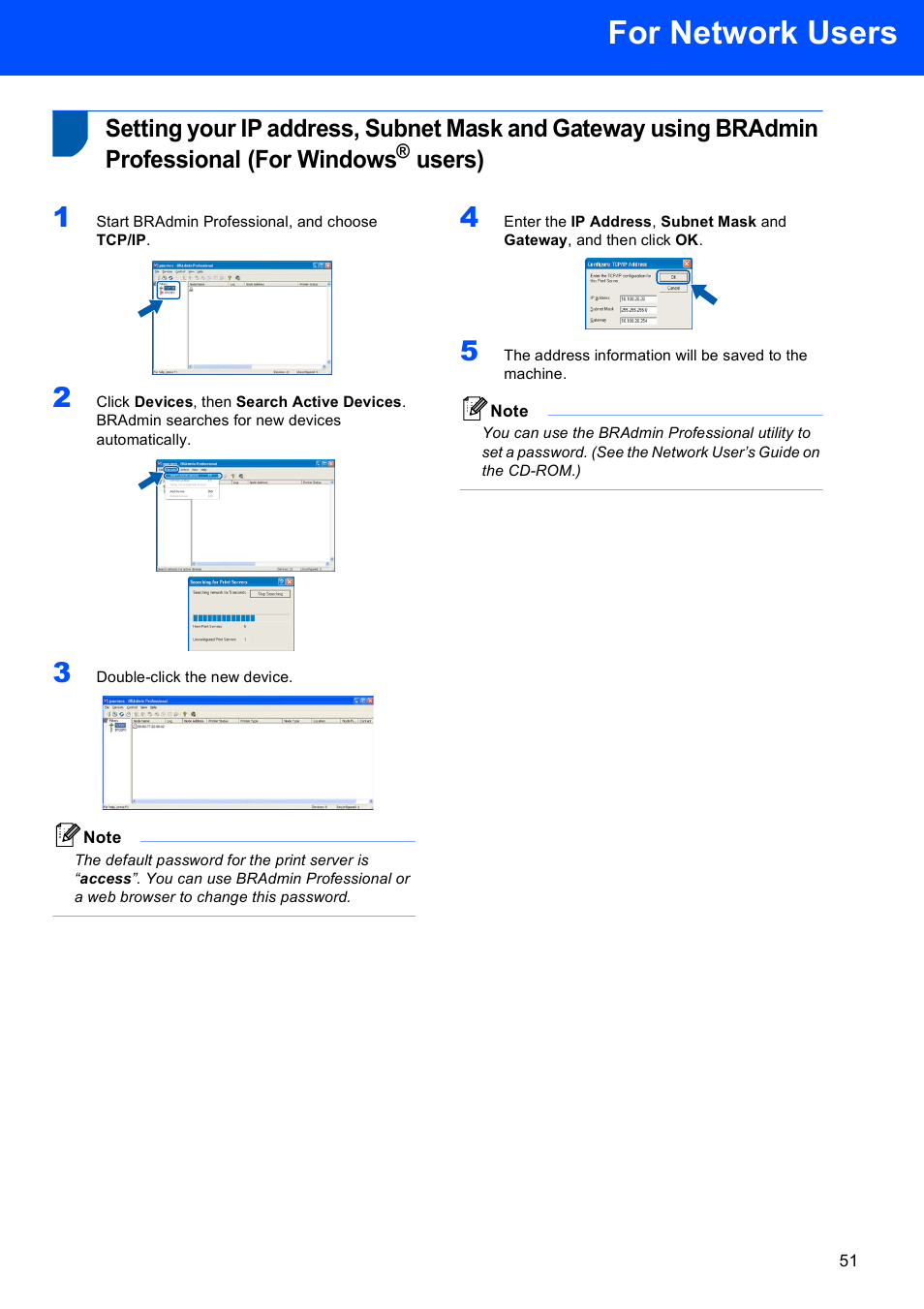 Users), For network users | Brother MFC-8870DW User Manual | Page 53 / 58