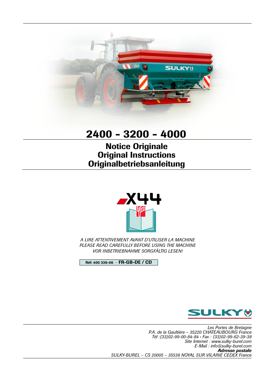 Sulky X 44 User Manual | 95 pages