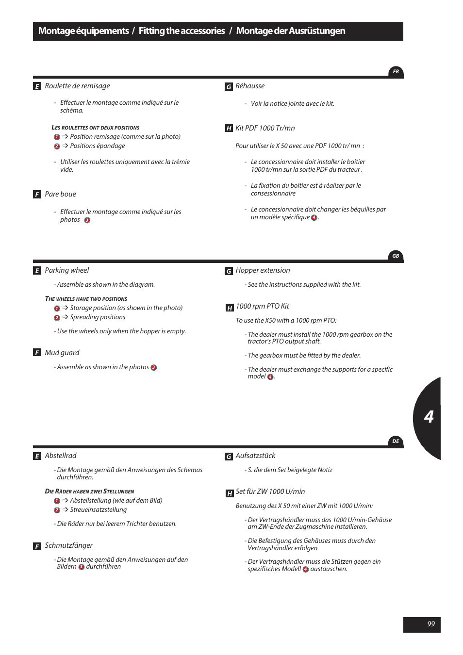 Sulky X 50 User Manual | Page 101 / 103