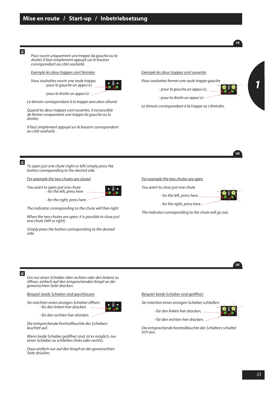 Mise en route / start-up / inbetriebsetzung | Sulky X 50 User Manual | Page 35 / 103