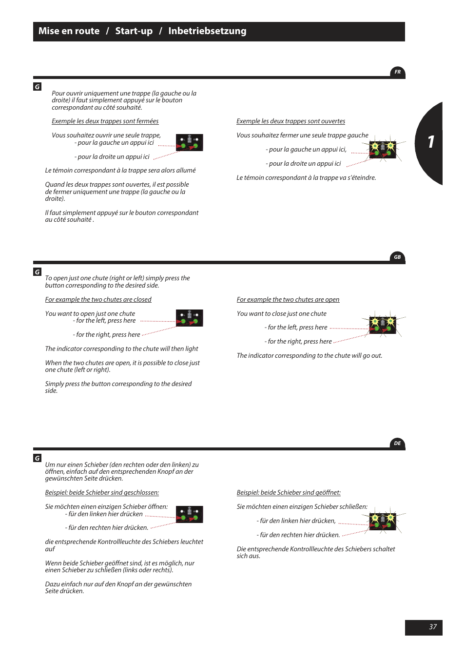 Mise en route / start-up / inbetriebsetzung | Sulky X 50 User Manual | Page 39 / 103