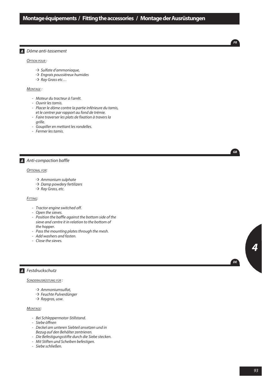 Sulky X 50 User Manual | Page 95 / 103