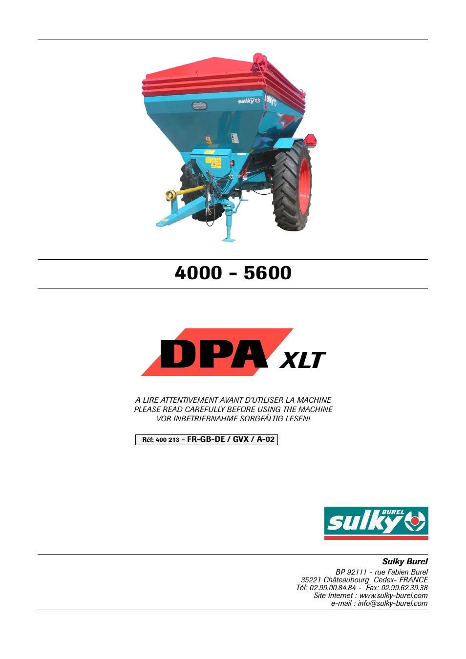 Sulky DPA XLT User Manual | 102 pages