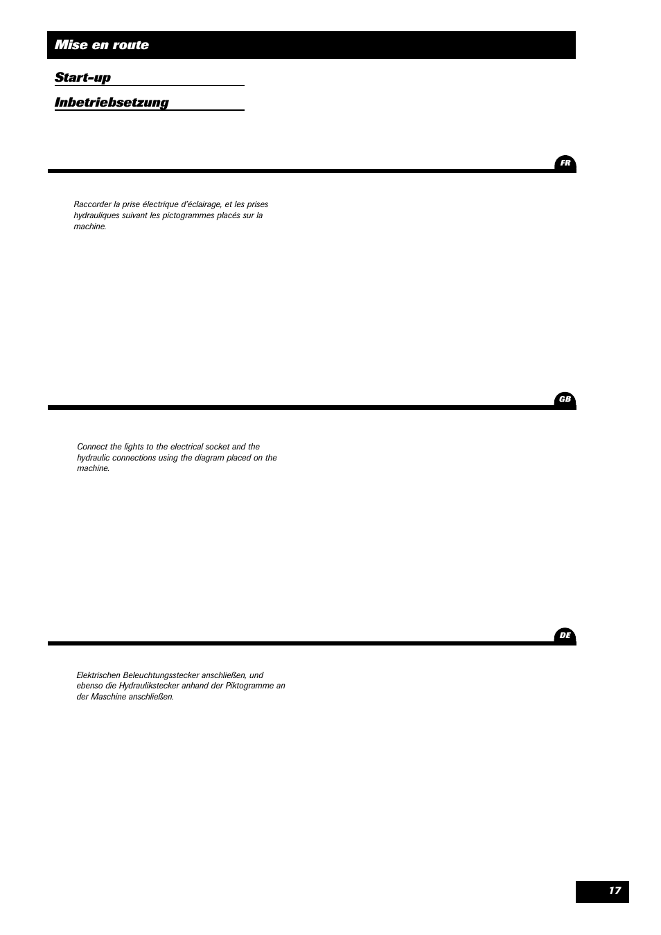 Mise en route start-up inbetriebsetzung | Sulky DPA XLT User Manual | Page 18 / 102