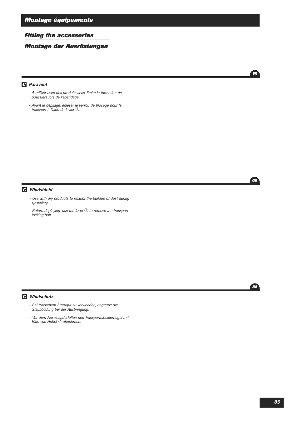 Sulky DPA Polyvrac mecanical User Manual | Page 87 / 93