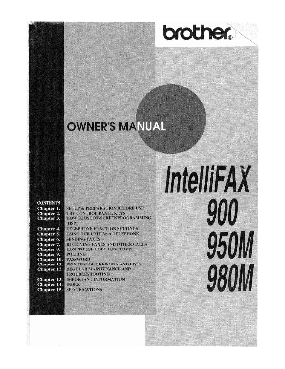 Brother Fax 980 M User Manual | 88 pages