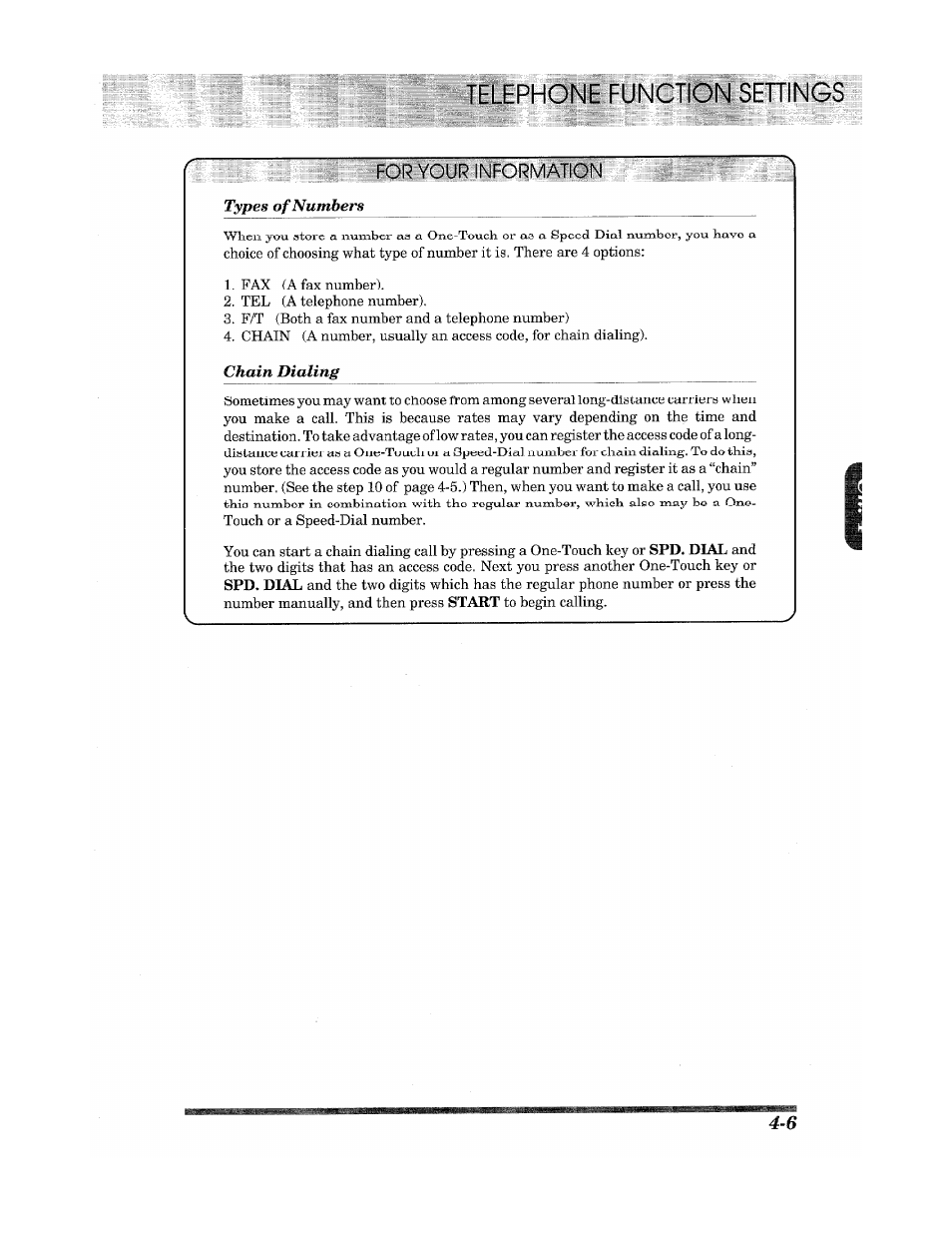 Telephone function sehings | Brother Fax 980 M User Manual | Page 29 / 88