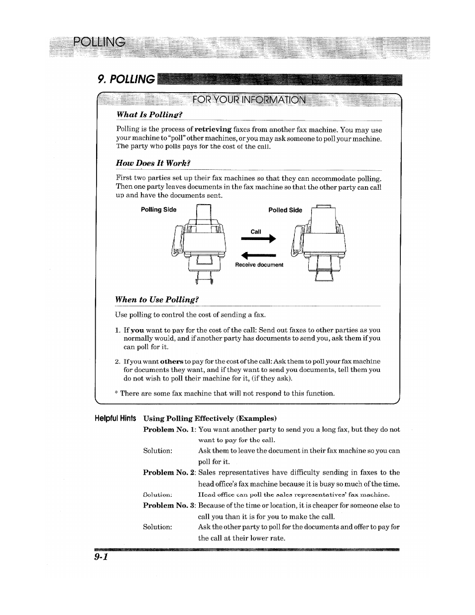 Polling | Brother Fax 980 M User Manual | Page 64 / 88