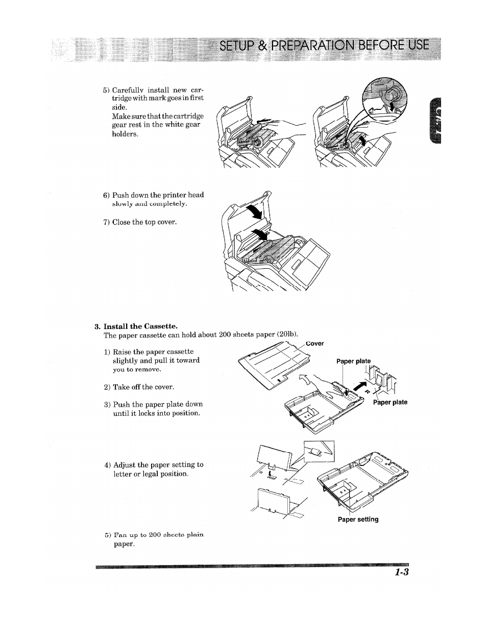 Setup & preparation before use | Brother Fax 980 M User Manual | Page 9 / 88