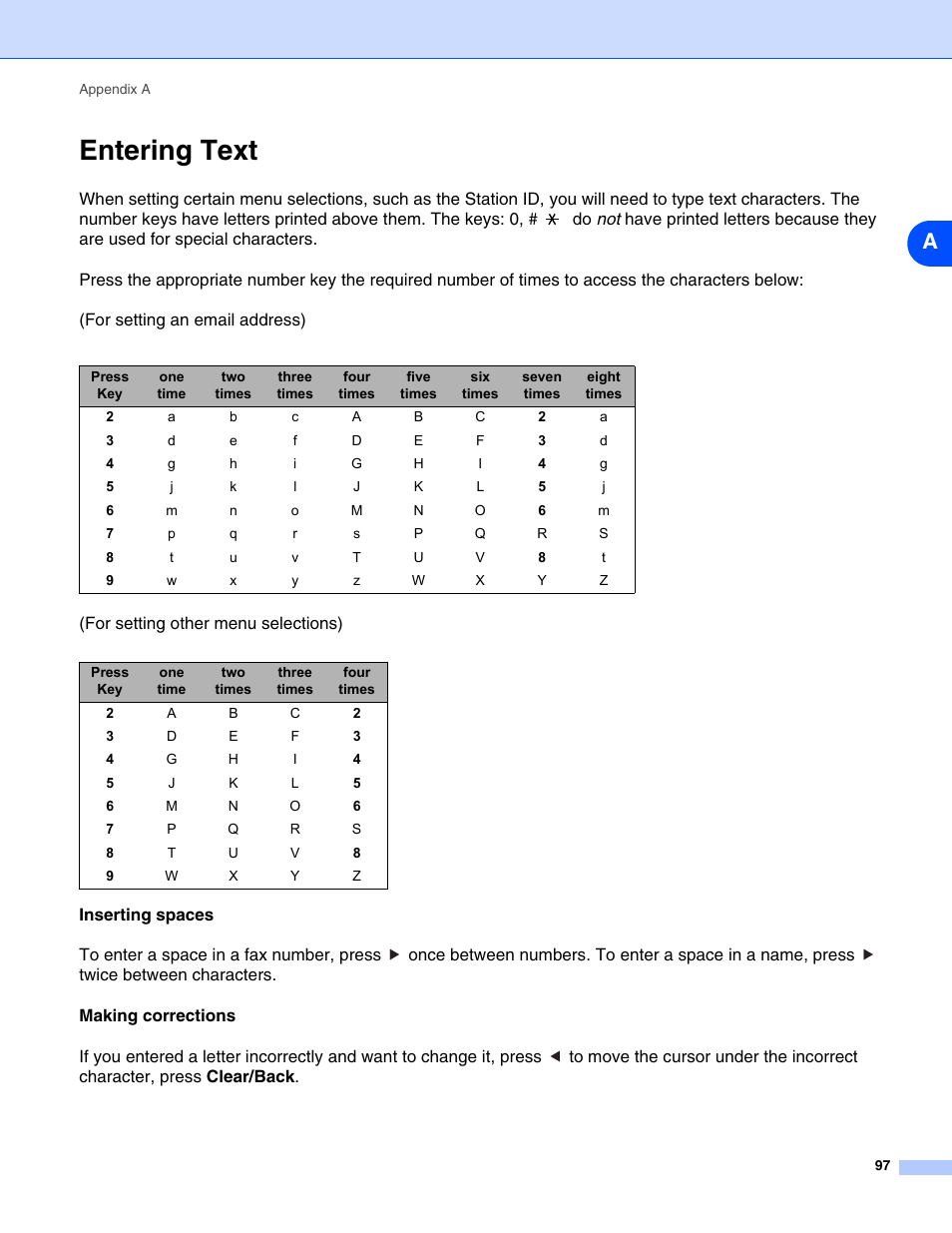 Entering text, Rmation, see, Ion, see | Brother DCP 8065DN User Manual | Page 109 / 112