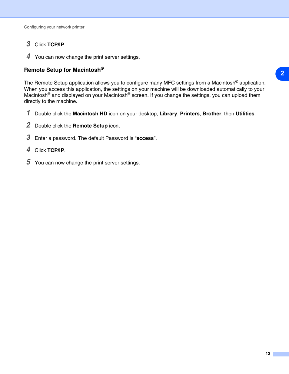 Remote setup for macintosh | Brother DCP 8065DN User Manual | Page 24 / 112