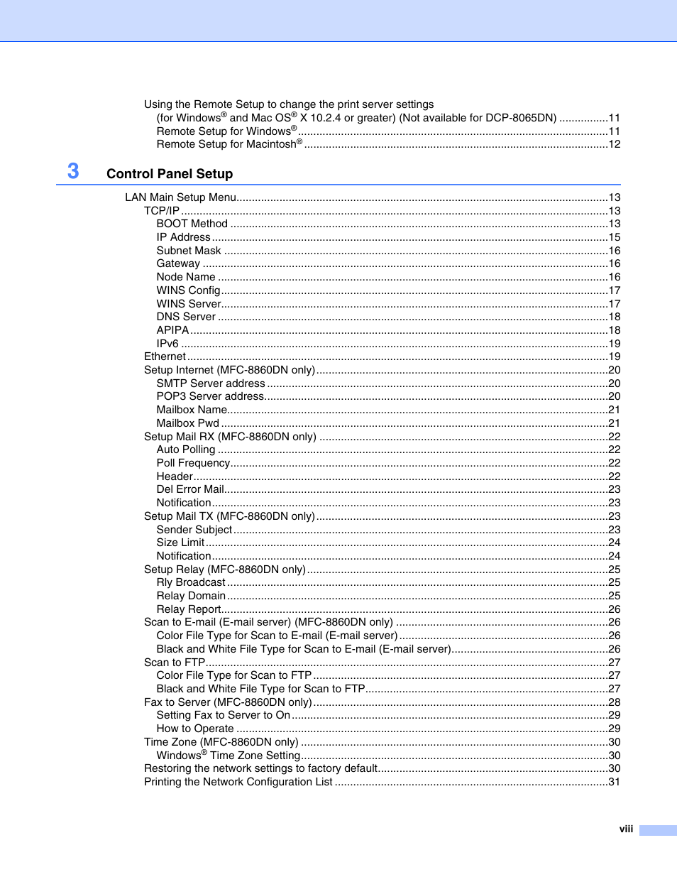 Brother DCP 8065DN User Manual | Page 9 / 112