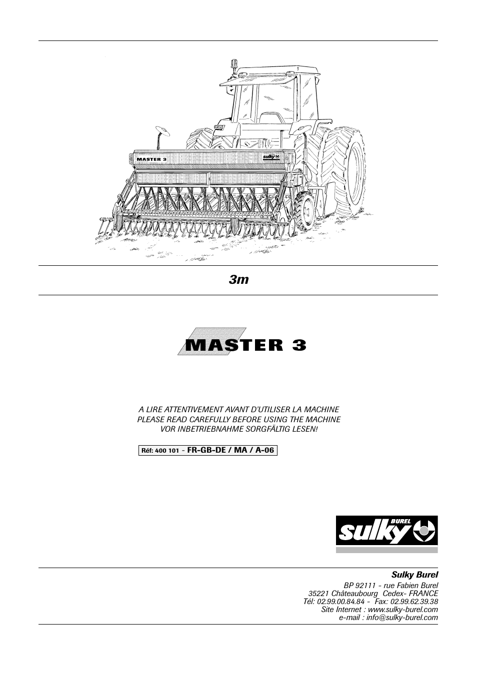 Sulky Master 3 User Manual | 96 pages