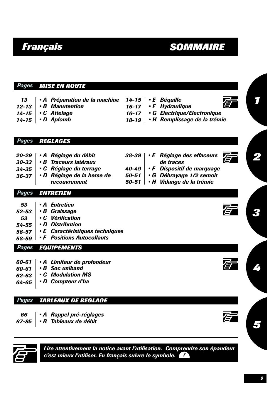 Sommaire français | Sulky Master 3 User Manual | Page 10 / 96