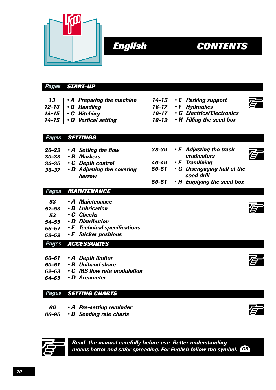 Contents english | Sulky Master 3 User Manual | Page 11 / 96