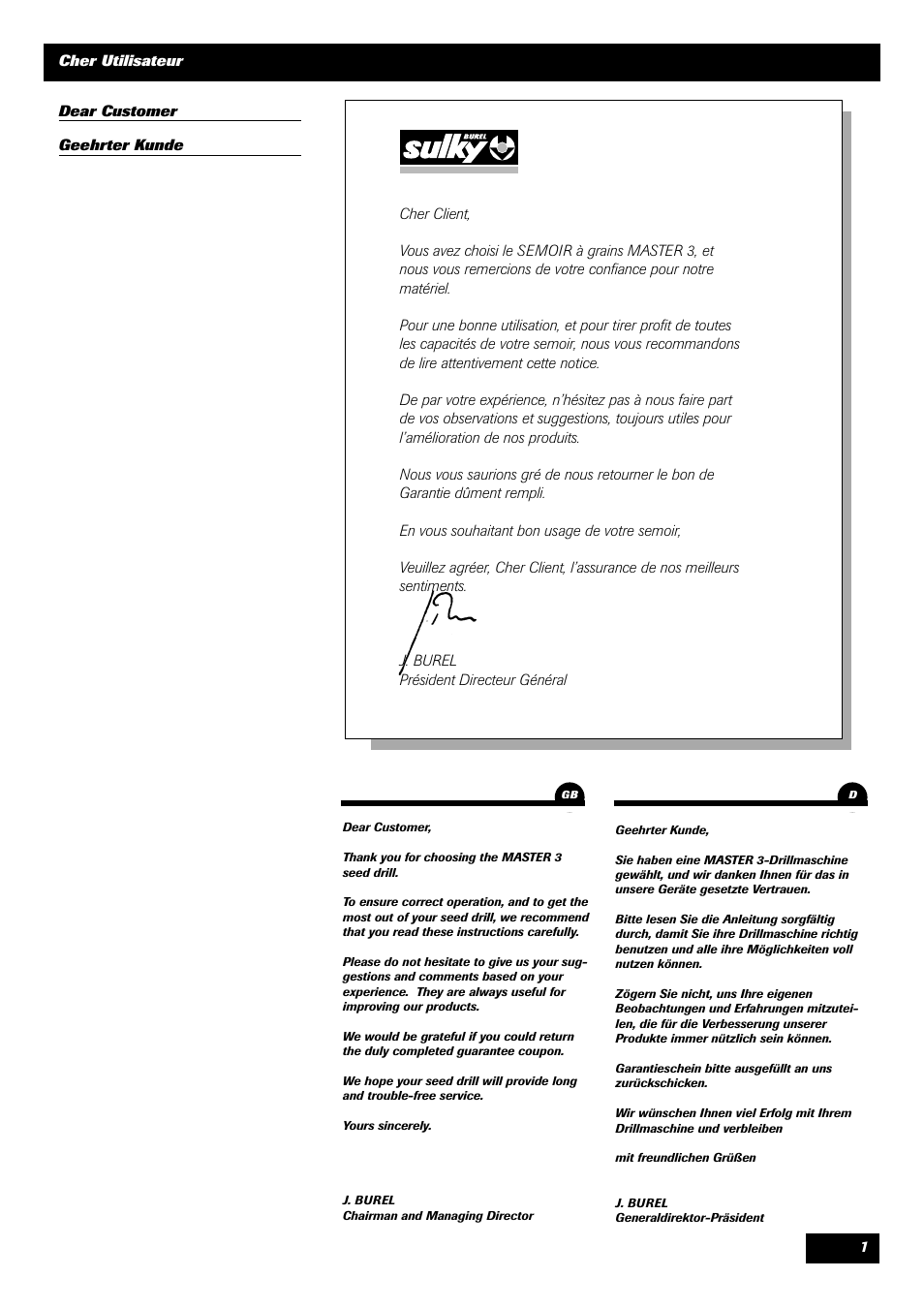 Sulky Master 3 User Manual | Page 2 / 96